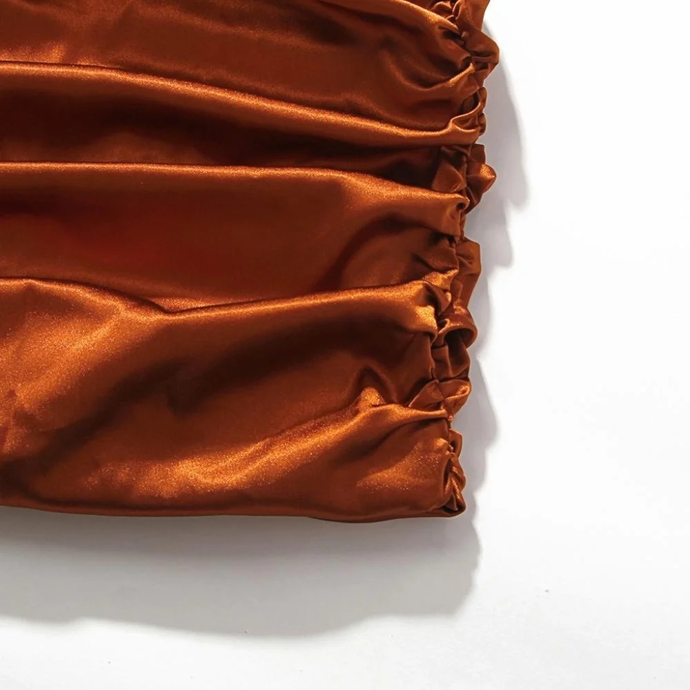 Sexy Corset Bodice Cocktail Dress. Burnt Orange - Picture 7 of 16